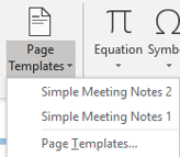 Adding page template to OneNote